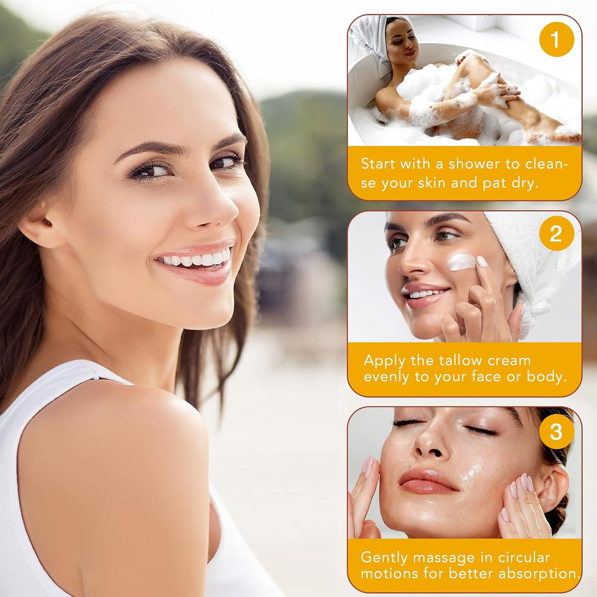 Beef Tallow for Skin, Beef Tallow for Face, Hydrating Tallow Balm With