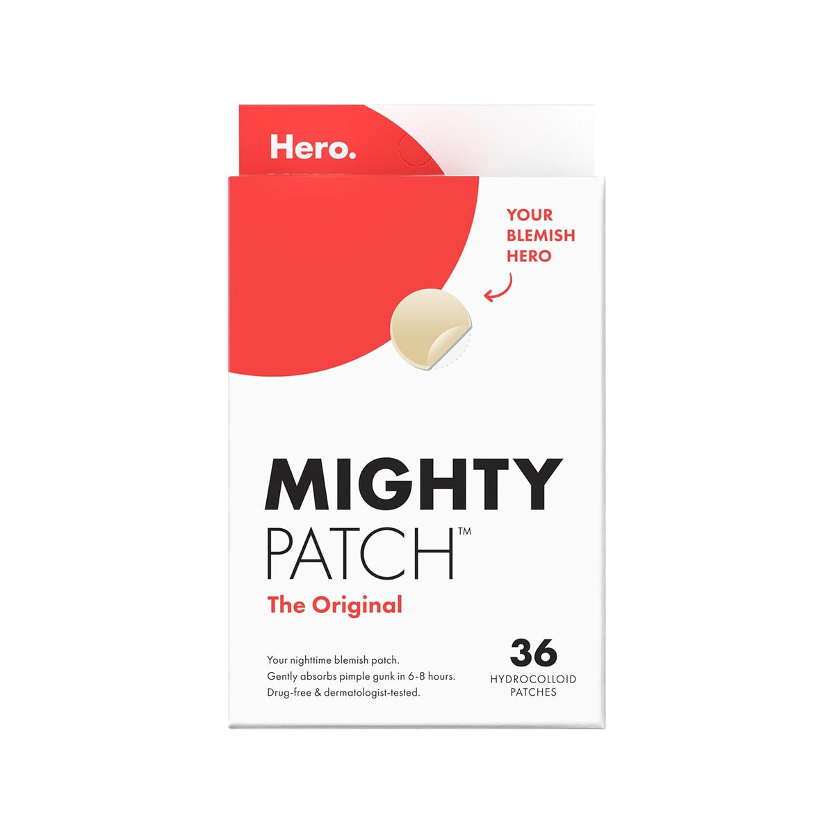 Hero Cosmetics Original Nighttime Acne Pimple Patches, 36 Ct