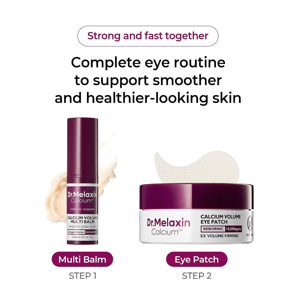 Collagen Multi Balm Stick, Calcium & Adenosine Korean Wrinkle Stick for Eye, Neck & Face, Firming Collagen Stick, under Eye Balm for Dark Circles & Depuffing, Korean Skin Care, 0.31 Oz
