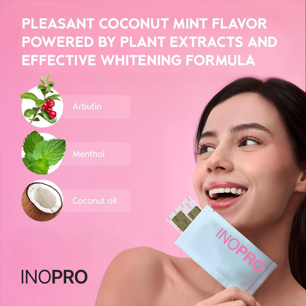 Inopro Green Teeth Whitening Strips - Peroxide Free Whitening Strips - Whitening without the Harm - Deep Stains Removal - Sensitivity Free - 14 Treatments, 28 Strips, 28 Count (Pack of 1)