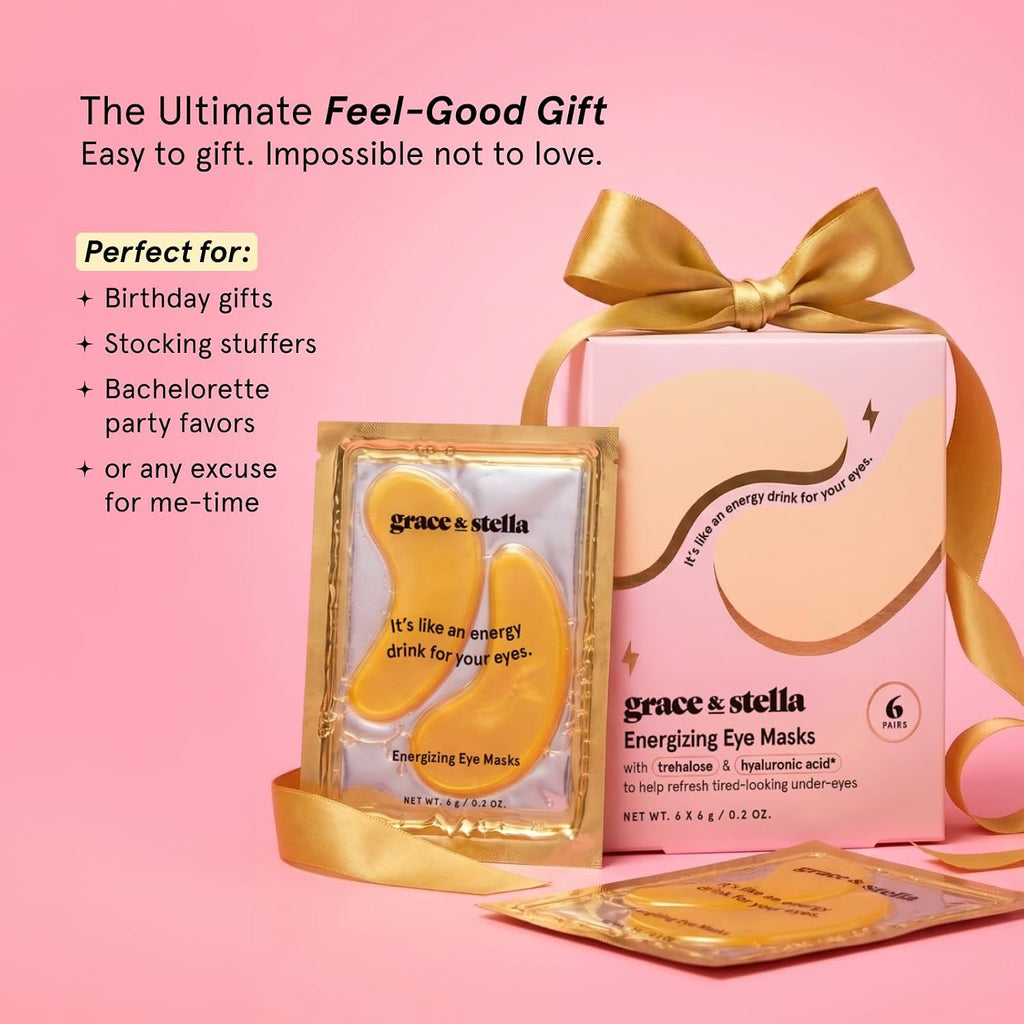 Award Winning Eye Patches for Puffy Eyes - Birthday Gifts for Women - under Eye Mask for Dark Circles and Undereye Bags - Gifts for Mom - Vegan Cruelty-Free Self Care (24 Pairs, Gold)