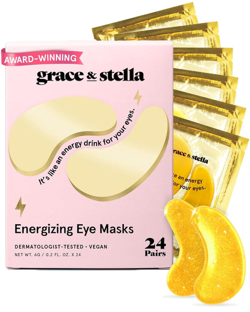 Award Winning Eye Patches for Puffy Eyes - Birthday Gifts for Women - under Eye Mask for Dark Circles and Undereye Bags - Gifts for Mom - Vegan Cruelty-Free Self Care (24 Pairs, Gold)