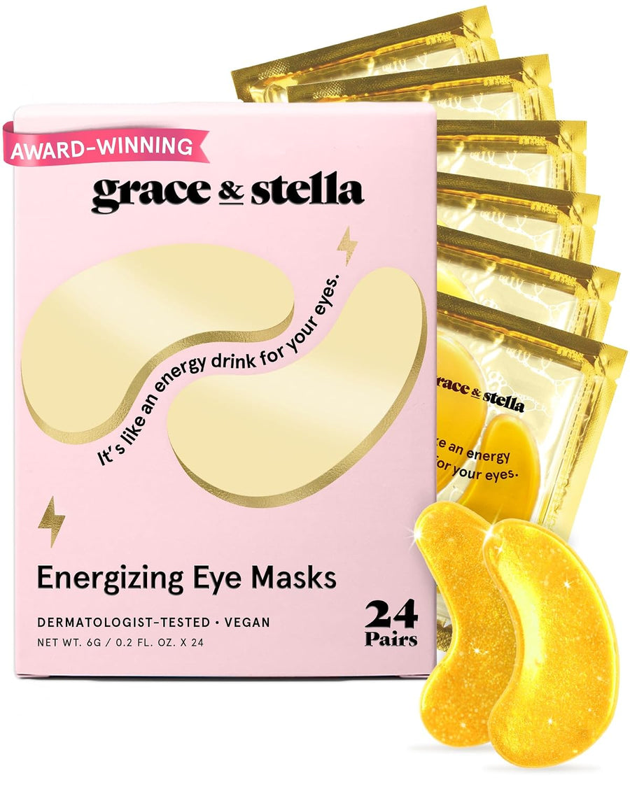 Award Winning Eye Patches for Puffy Eyes - Birthday Gifts for Women - under Eye Mask for Dark Circles and Undereye Bags - Gifts for Mom - Vegan Cruelty-Free Self Care (24 Pairs, Gold)