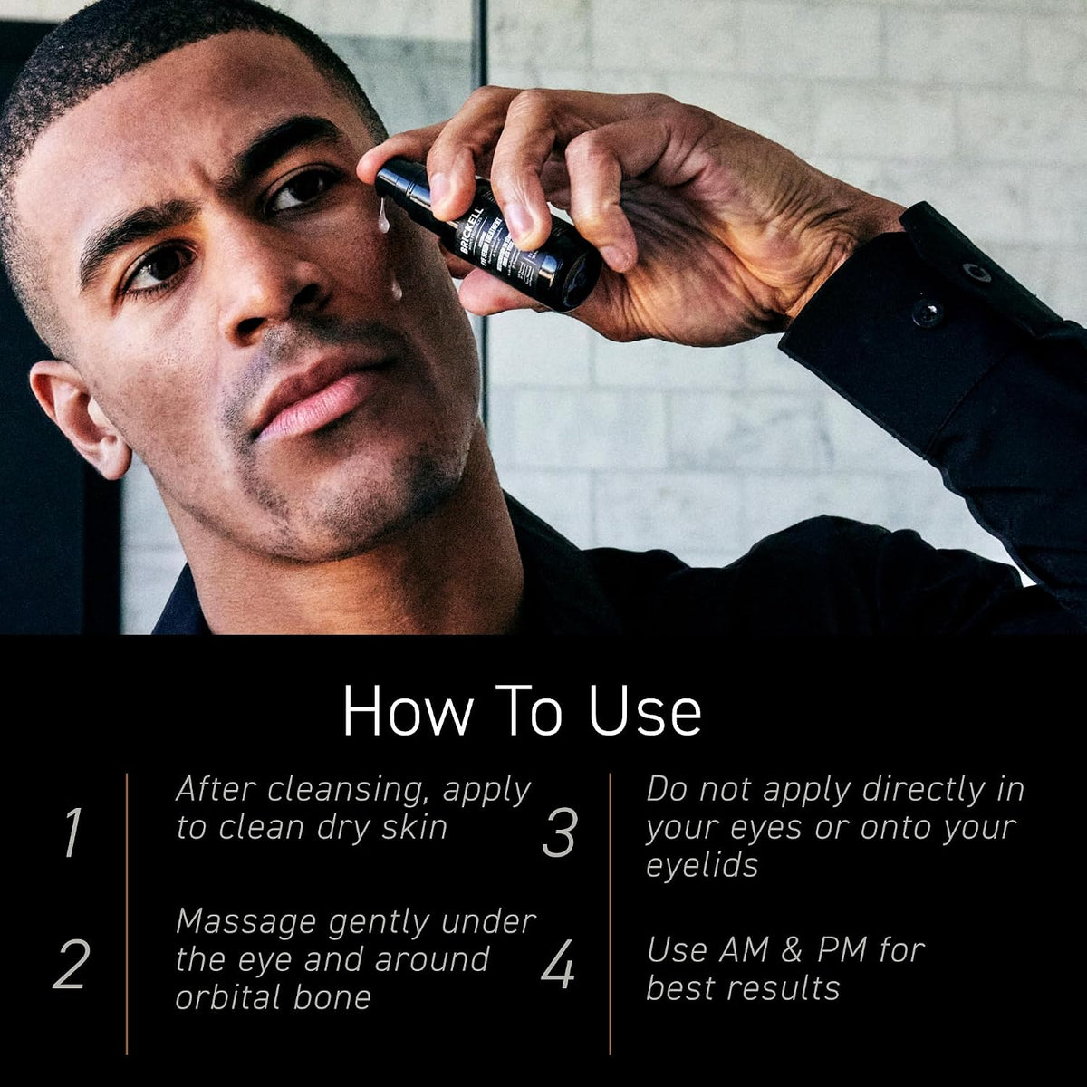 Brickell Men'S Dark Circle under Eye Treatment Serum for Men, Eye Gel to Firm Wrinkles, Reduce Dark Bags, and Promote Youthful Skin, with Hyaluonic Acid, Peptides, and Vitamin C, 0.65Oz, Unscented