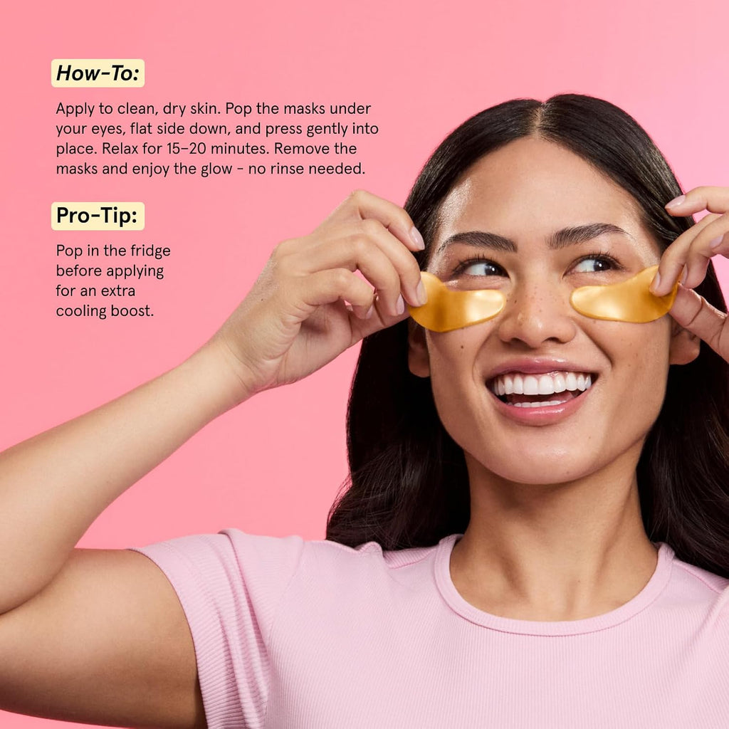 Award Winning Eye Patches for Puffy Eyes - Birthday Gifts for Women - under Eye Mask for Dark Circles and Undereye Bags - Gifts for Mom - Vegan Cruelty-Free Self Care (24 Pairs, Gold)