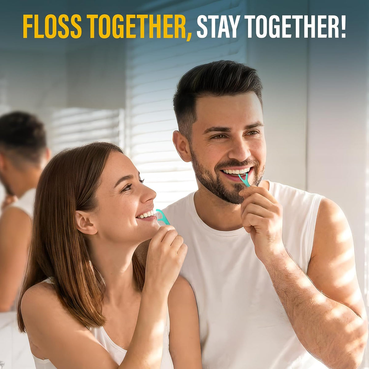 Dual Slickers Dental Floss Picks - Double-Threaded Dyneema Floss with Foldable Toothpick for Enhanced Plaque Removal - Unflavored - 150 Count