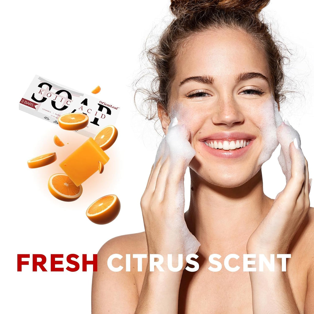 Kojic Acid Soap, Turmeric Soap Bar for Dark Spots, 3 Pack