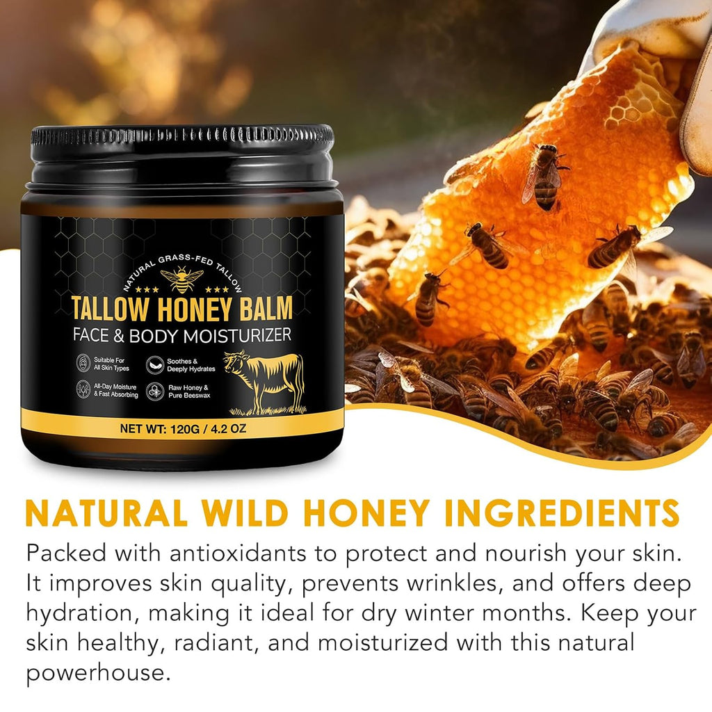 Beef Tallow for Skin, Beef Tallow for Face, Hydrating Tallow Balm With