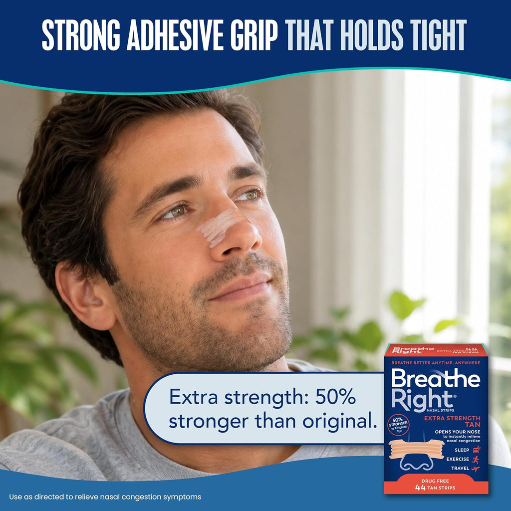 Extra Strength Nasal Strips, Congestion Relief, Tan, 44Ct